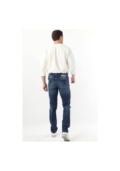 Erkek Dizi Yırtık Jean Pantolon Koyu Mavi 001