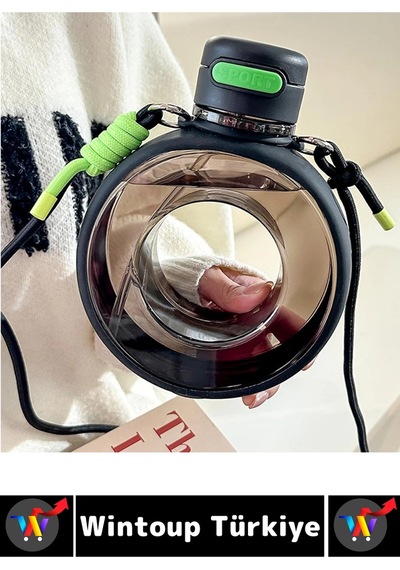 Premium Ergonomik Sızdırmaz Kapak Omuz Askılı Spor Okul Ofis Çok Şık Estetik Su Matarası 750 Ml Çok Renkli
