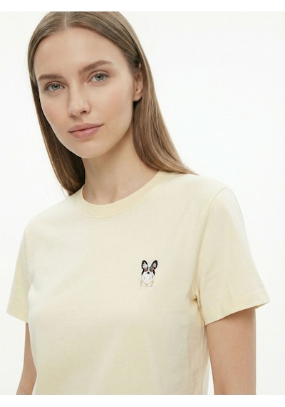 Boxy Fit Kadın Tshirt K.kol Light Yellow