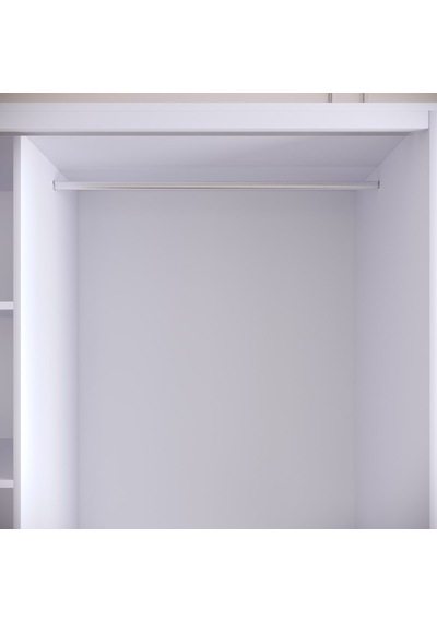 Pasific Home Martin 2 Kapaklı Sürgülü Gardırop Elbise Dolabı Beyaz - Beyaz Mermer 190 CM