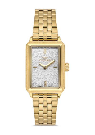 Ferro Fl21626awt-b Quartz Çift Kordonlu 22 Mm Kadın Kol Saati Altın