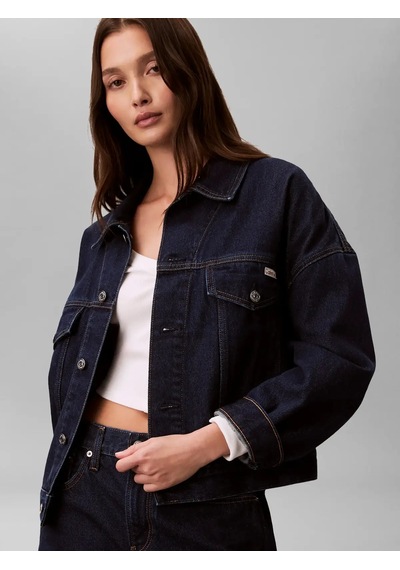Calvin Klein Relaxed Trucker True, Gwı, Xxs Lacivert Kadın Kot Ceket