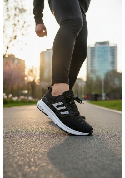 Enoch Erkek Spor Ayakkabı Memory Foam Tabanlı Sneaker Fileli Koşu Ve Yürüyüş Modeli Siyah