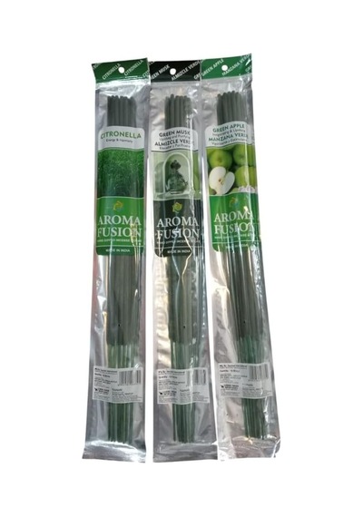 Aroma Fusion 30 Adet Organik Çubuk Tütsü 3 Paket 50 Cm - 3 Saat Yanma Süresi Jasmine - Red R