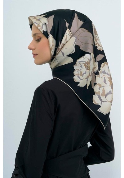 Armine İpek Eşarp 2026 Yaz - 9509-09 Siyah Twill