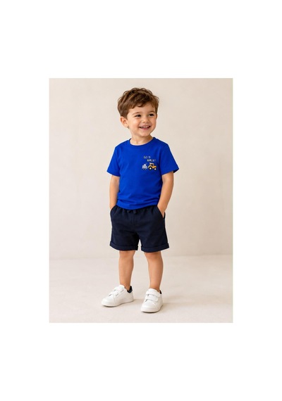 H&c Coolboy H&c %100 Pamuk Çocuk Baskılı 2'li Tişört Şort Takım 1-6 Yaş Çok Renkli