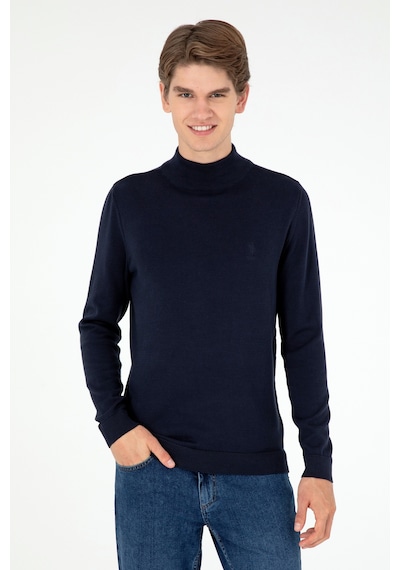 U.S. Polo Assn. Erkek Slim Fit Yarım Boğazlı Lacivert Basic Kazak 50288887-VR033