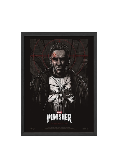 Punisher Siyah Ahşap Çerçeveli Poster, Film Duvar Tablosu