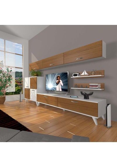 Decoraktiv Eko 8 Slm Std Retro Tv Ünitesi Tv Sehpası Beyaz - Ceviz