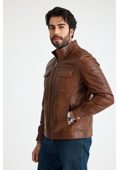 Franko Armondi Klasik Erkek Deri Ceket E69-er-301 Fındık