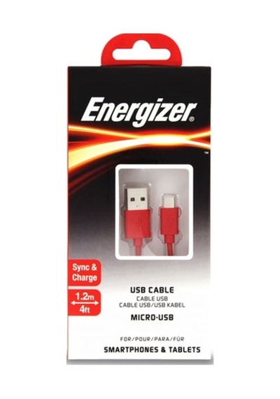 Energizer C12ubmcgrd4 1.2m Flat Micro Kırmızı Usb Kablosu