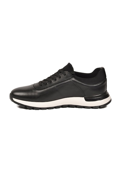Voyager Erkek Siyah Hakiki Deri Casual Ayakkabı Bağcıklı Rahat Konfor Tabanlı Sneaker M294 M