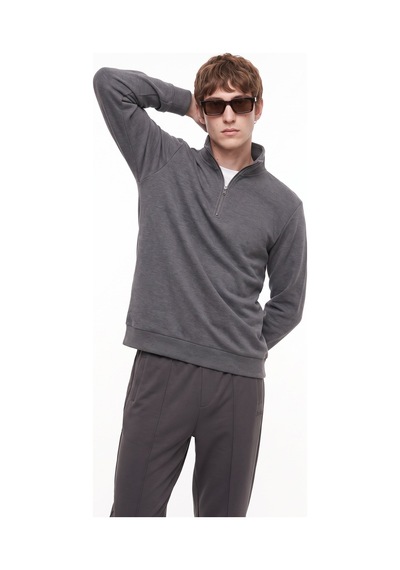 Jeep Antrasit Erkek Dik Relaxed Sweatshirt J5wm-swt7222 Antrasit Melanj