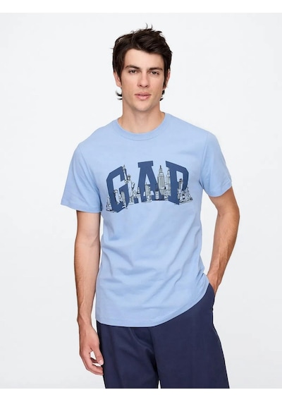 Gap 745022000 V-gap Nyc Skyline Erkek Tişört Mavi