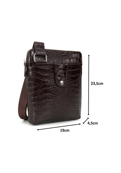 Kangaroo Kıngdom Kroko Çanta Deri Kahve Unisex Postacı 1. Sınıf Kangaroo K 4544Ck