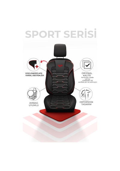 Panda Sport Serisi Jakar Kumaş Oto Koltuk Kılıfı - Tam Set