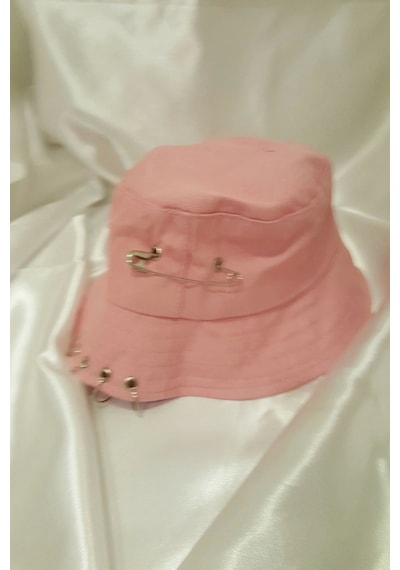 Şapka Bucket Şapka Balıkçı Kova Şapka Unisex Yuvarlak Şapka Açık Lila Zincir Piercing Li ÇoK Renkli Çok Renkli