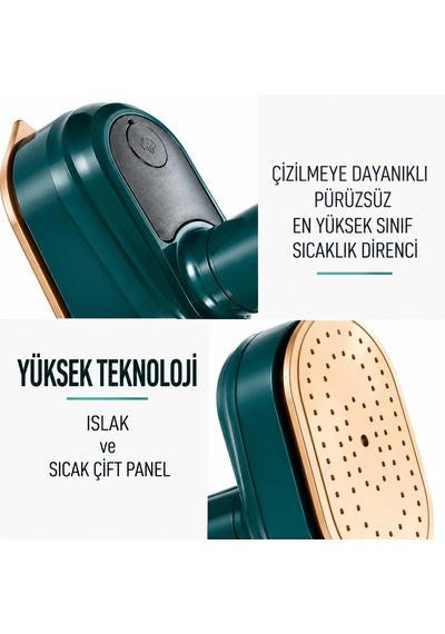 2'si 1 Arada Taşınabilir Seyahat Buharlı Ütü Üfleme Buhar 170 Derece Sıcaklık