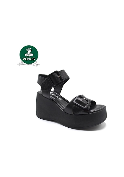 Venüs 2313101y Dolgu Topuk Deri Tokalı Kadın Sandalet 001
