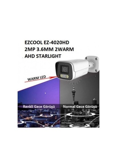 Ezcool Ez-4020hd 2mp 3.6mm 2warm Ahd Renkli Gece Görüşü