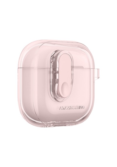 Apple Uyumlu AirPods 4 Kılıf Amazingthing Magnetik Kilit Tasarımlı Minimal Serisi Kılıf Pembe
