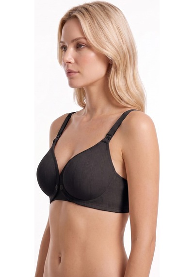 Cottonill Seamless Bra - Mavelle Siyah Lazer Kesim Klipsli Ve Çıtçıtlı Önü Açılabilir Emzirme Sütyeni Cottonill Seamless Bra - Mavelle Siyah Lazer Kesim Klipsli Ve Çıtçıtlı Önü Açılabilir Emzirme Sütyeni