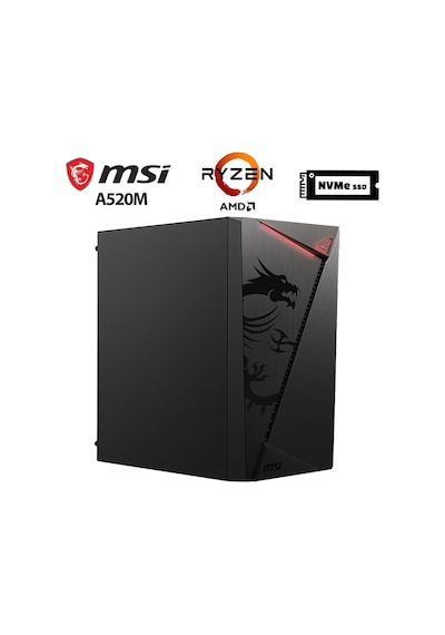 Xaser SHIELD X7 R5-5500 16 GB 512 GB M.2 Nvme SSD 2 GB GT610 Free Dos Masaüstü Bilgisayar
