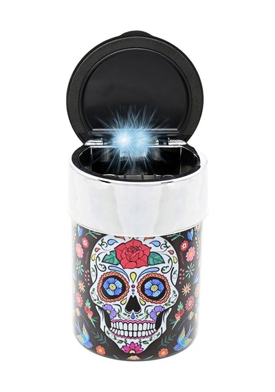 La Catrina Led Işıklı Araç Araba Küllüğü Mor 9cm