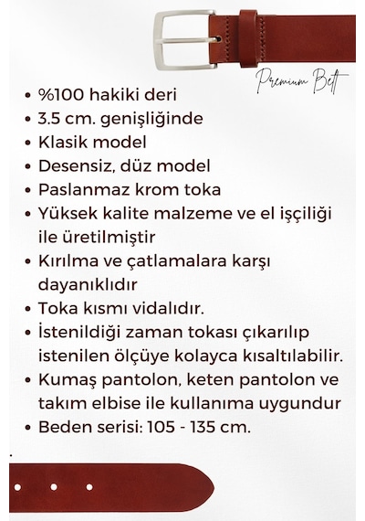 Süzer Deri 3.5 Cm. Klasik Hakiki Deri Dikişli Model Düz Renk Rugan Kemer Siyah Siyah