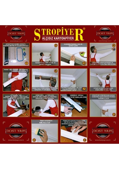 Stropiyer Kartonpiyer Düz Model 202 10 Adet = 20 Metre