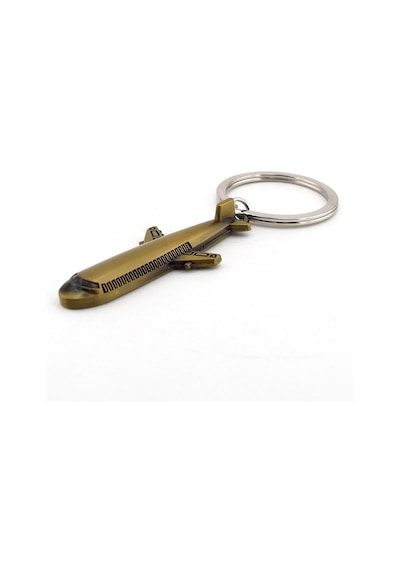 Bronz Yolcu Uçağı Metal Anahtalık Kc606
