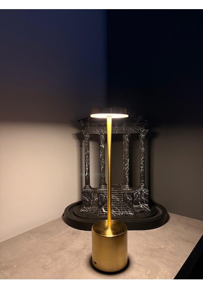 Led Masa Lambası Dokunmatik Şarj Edilebilir Masa Lambası Gold-5365
