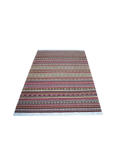 Zehra Abla Halı Yeni El Dokuma 4m2 Naif Modern Tasarım Geometrik Yün Kilim 7439 Çok Renkli