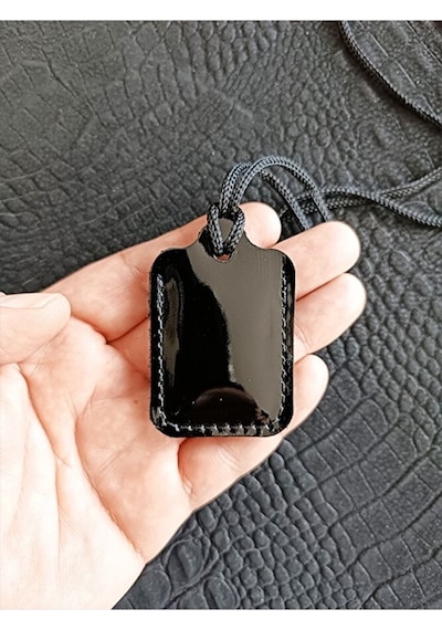 Küçük Dörtgen Cevşen Dualı Kolye Muska Hakiki Deri Çok renkli 04935883