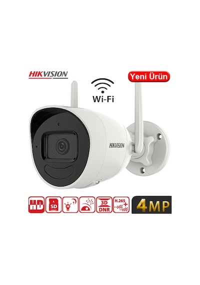 Hıkvısıon Ds-2cv2041g2-ıdw 4mp Wıfı 512gb Sd Destekli Ip66 Bullet Kamera