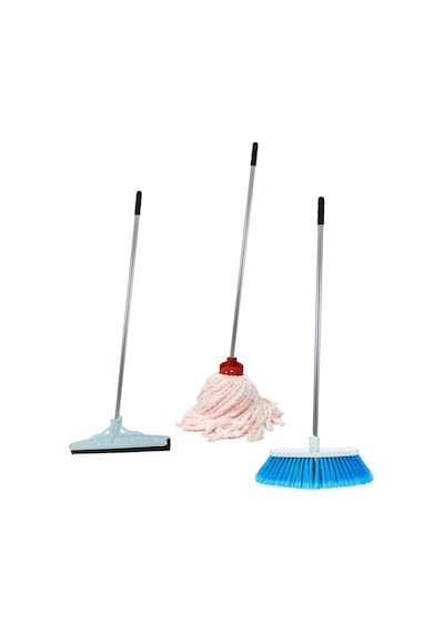 Titiz Yer Çek 40 CM + Mop Ucu + Süpürge Saplı Temizlik Seti