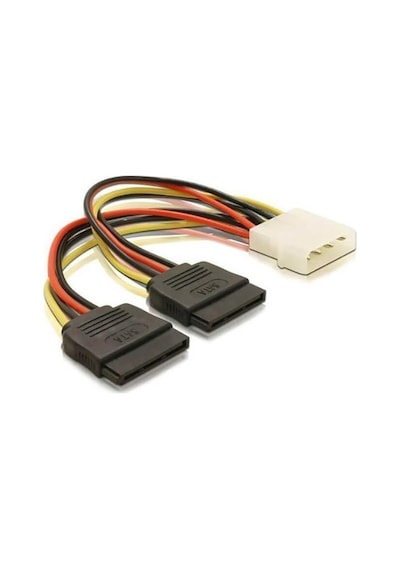 Koodmax 2 Adet Sata Power Kablosu 2 Li 15cm Çoklayıcı Güçlendirilmiş Bakır Kablo