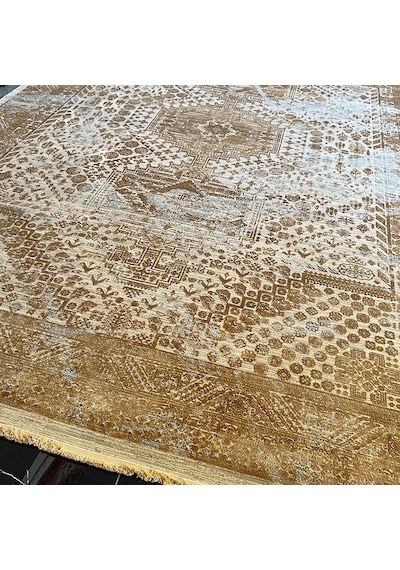 Elexus Halı Diamond 3846 Gri Gold Modern Salon Halısı Gri Gold