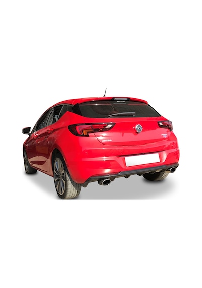 Opel Astra K 2016 Sonrası Arka Tampon Eki - Difüzör (Plastik)