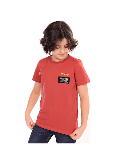 Toontoy Kids Toontoy Erkek Çocuk Göğsü Arma Detaylı Tişört Kiremit