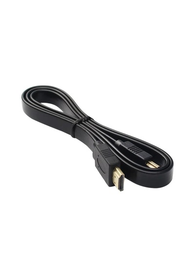 Powermaster Hk-25508 Düz Siyah 1.5 Metre Flat Yassı Gold Uçlu 19 Pin Hdmı Kablo 1.5 M