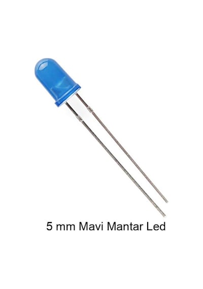5mm Mavi Mantar Led Diyot Yüksek Parlaklık - 10 Adet Paket