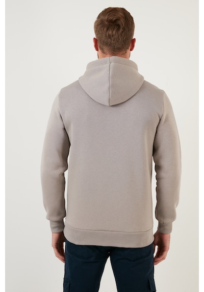 Buratti Regular Fit Kapüşonlu Kanguru Cepli Içi Tüylü Yumuşak Şardonlu Erkek Sweat 5905281 Kül