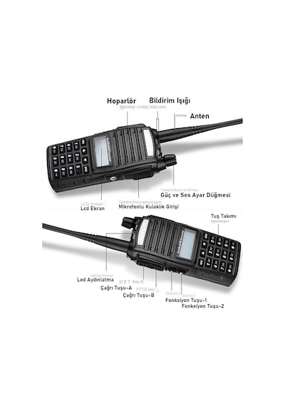 Baofeng Uv-82 El Telsizi 8w 2800mah Type-c Batarya Kulaklık