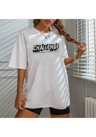 Startmore Unisex Challenge Rahat Kesim Oversize Beyaz