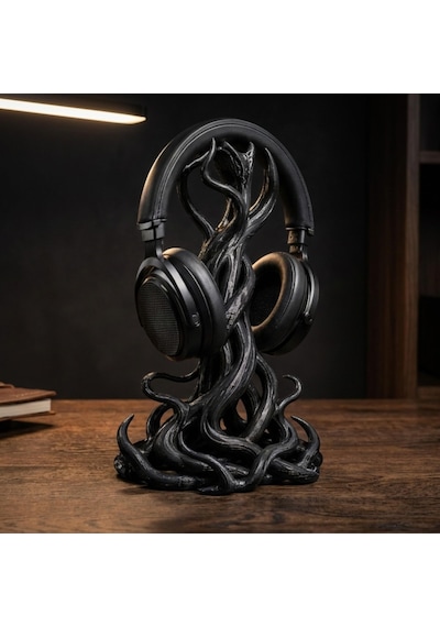 Happy3dworld Gotik Dokunaç Kulaklık Standı, 3d Baskı Sanatsal Masaüstü Dekor
