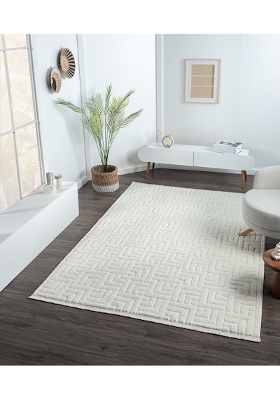 Mariesse Home Elit Bukleli Yumuşak Peluş Post Shaggy Çocuk Odası Oturma Odası Salon Mutfak Halısı Beyaz