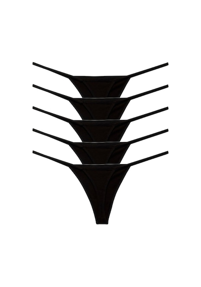 Alya Underwear Kadın Ipli Tanga Külotlar - 5 Li Paket Sarı, Mor, Mint, Somon,mavi 1301p P06