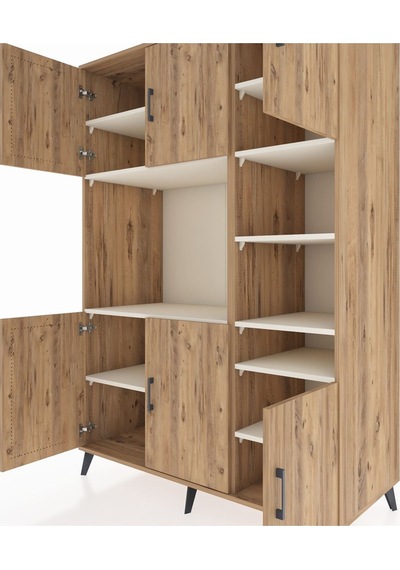 Kronos Dolap 10 Raflı 6 Kapaklı 132x59x195 Çam-çam/aytaşı Çam