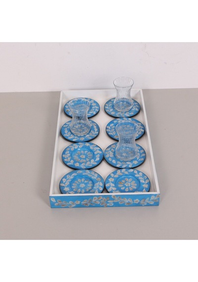 Pure Sedefli 45x25x4 Cm. Tepsi Ve 12 Li Sedefli Çay Tabağı Diğer